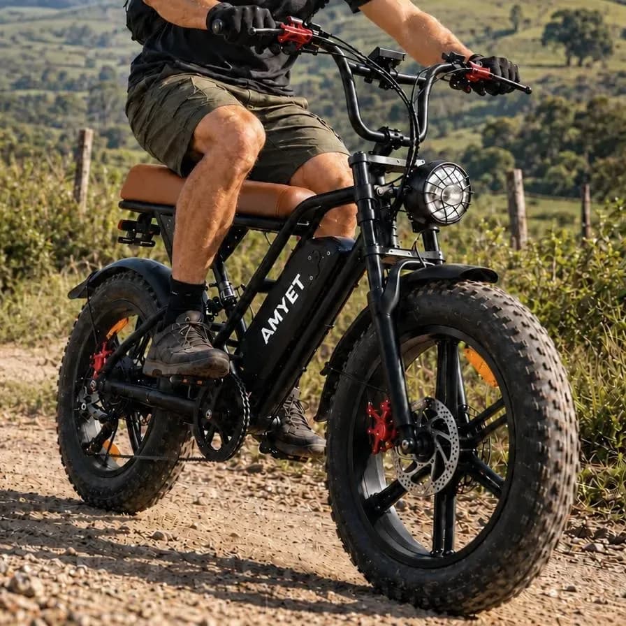 Bike Elétrica Amyet G60 Freio Hidráulico 1500w 60km 48v 20ah Marrom 20