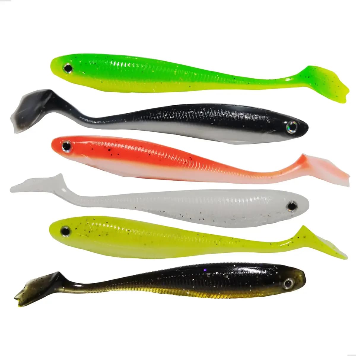Kit 12 Isca Artificial Soft Shad 10cm 6g Pesca Tucunaré Traira Robalo Dourado Tralha de Ouro