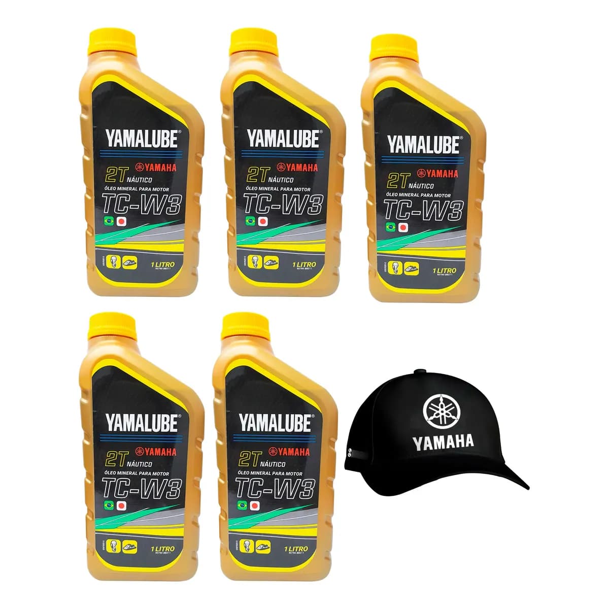 Óleo Náutico Tcw3 2t Yamalube Kit 5l Grátis Boné Yamaha