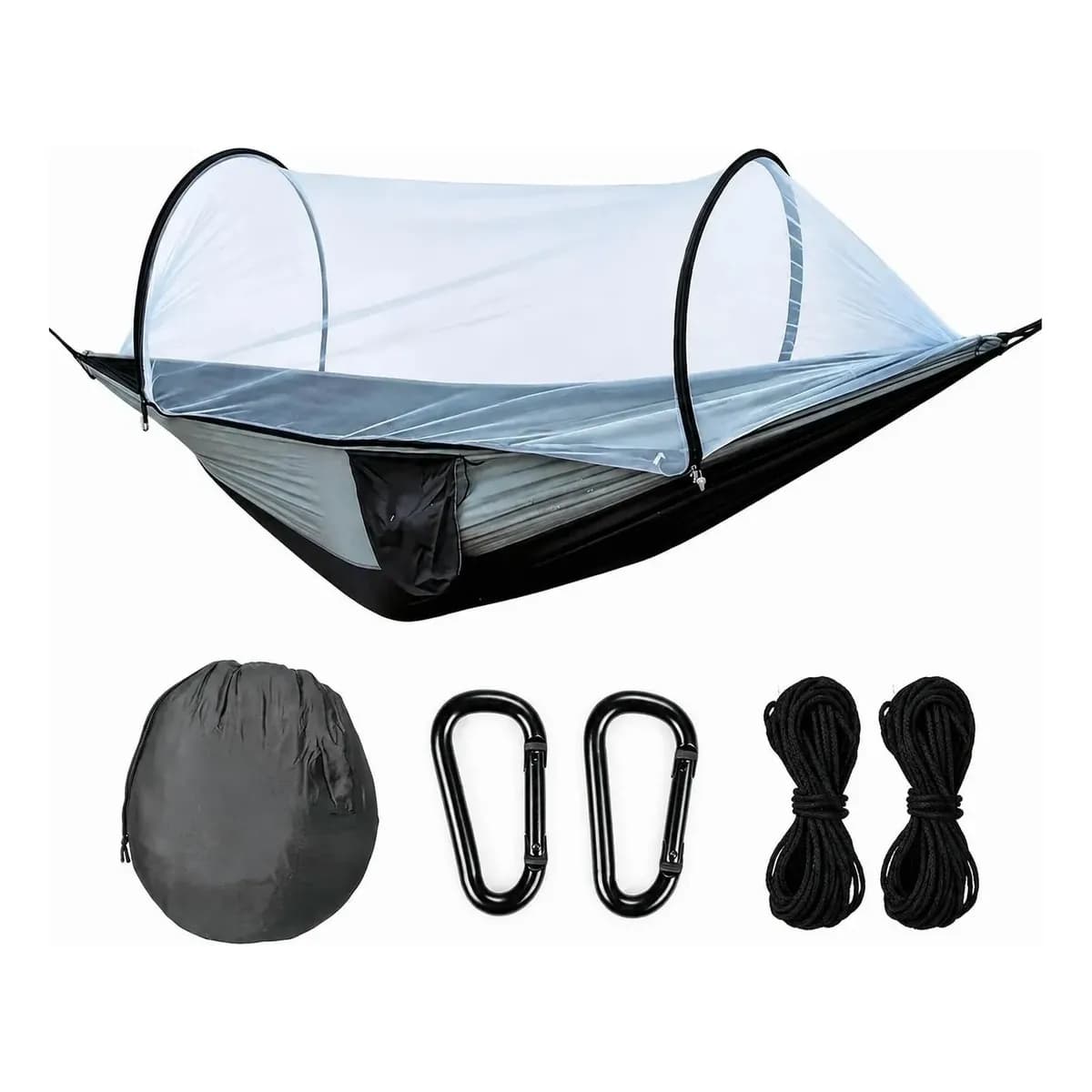 Rede Acampamento Mosquiteiro Saco De Dormir 260x140cm Preto Não Informado