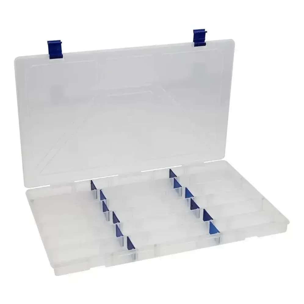 Estojo Rochel Pesca Box 23 Transparente Com Trava Azul