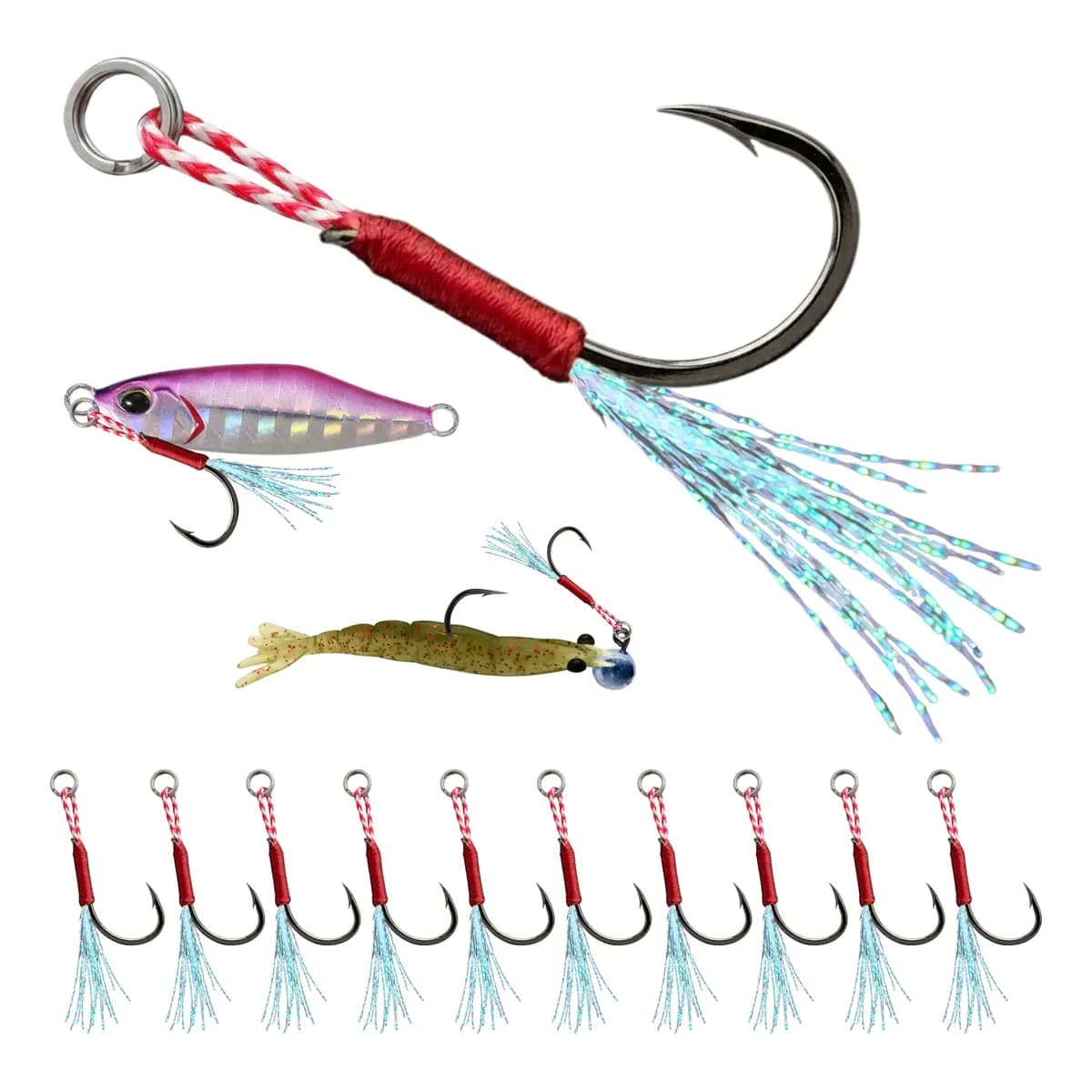 Suporte Hook Premium P/ Micro Jig Anzol Pequeno #10 Kit 10un