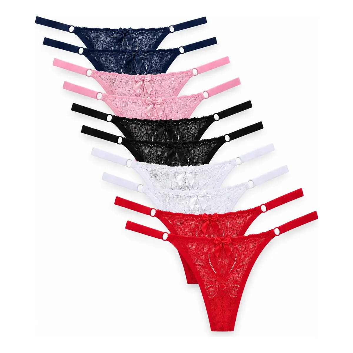 Calcinha De Renda Kit 10 Tanga Fio Lingerie Forro De Algodão