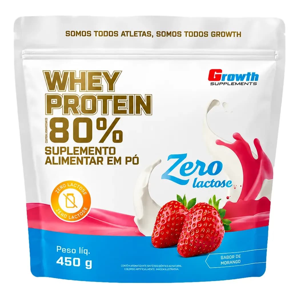 Whey Protein Concentrado Zero Lactose 450gr - Growth
