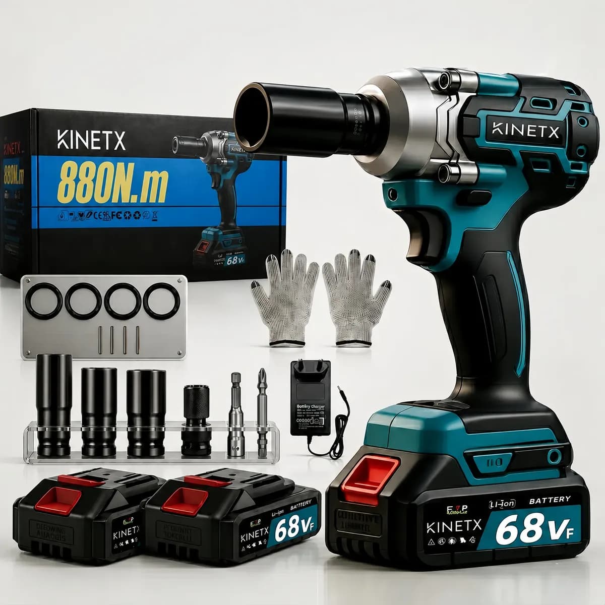 Chave De Impacto 68V Kinetx Brushless com 2 Baterias 127/220V