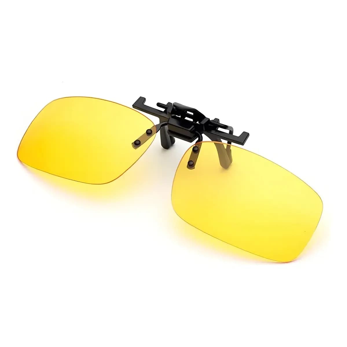 Armação Oculos Sol Clip On Dirigir Pescar Praia Protege Uv Cor  AMARELO DIRIGIR A NOITE Cor da armação Preto Cor da lente Amarela