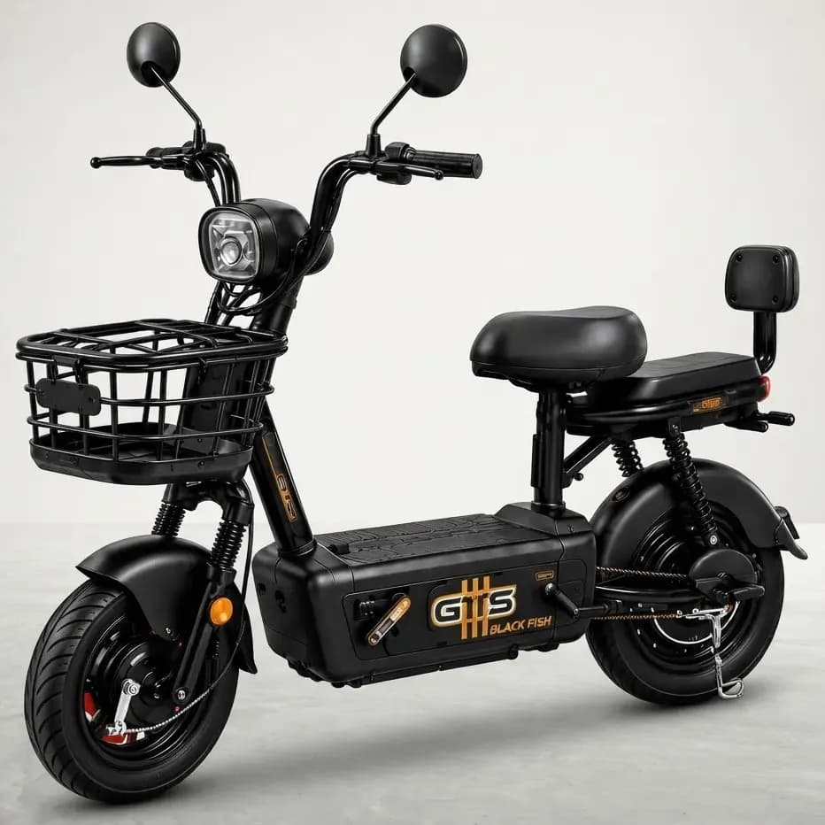 Bicicleta Elétrica Gts Black Fish 500w Aro 14 Sem Cnh Preto Único