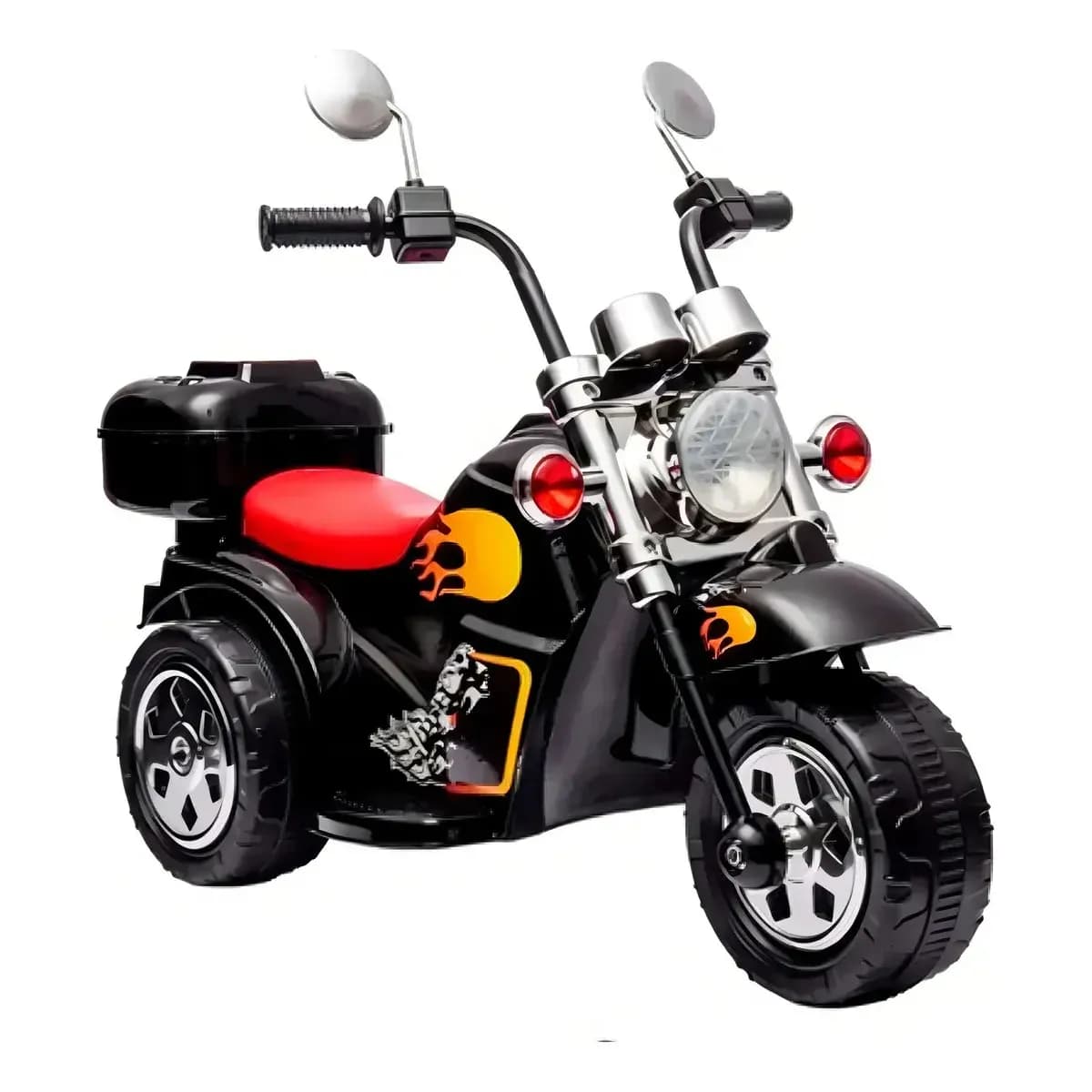 Moto Motinha Elétrica Infantil Bateria 6v Led 3 Rodas Cor Clássica / Preta