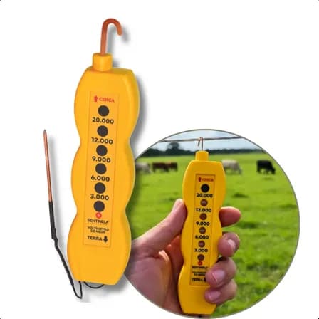 Voltímetro Analógico Neon Sentinela Testador Medidor De Voltagem Para Cerca Elétrica Rural Gado Bovinos Ovinos Até 20kv Eletrificador Cerca De Choque