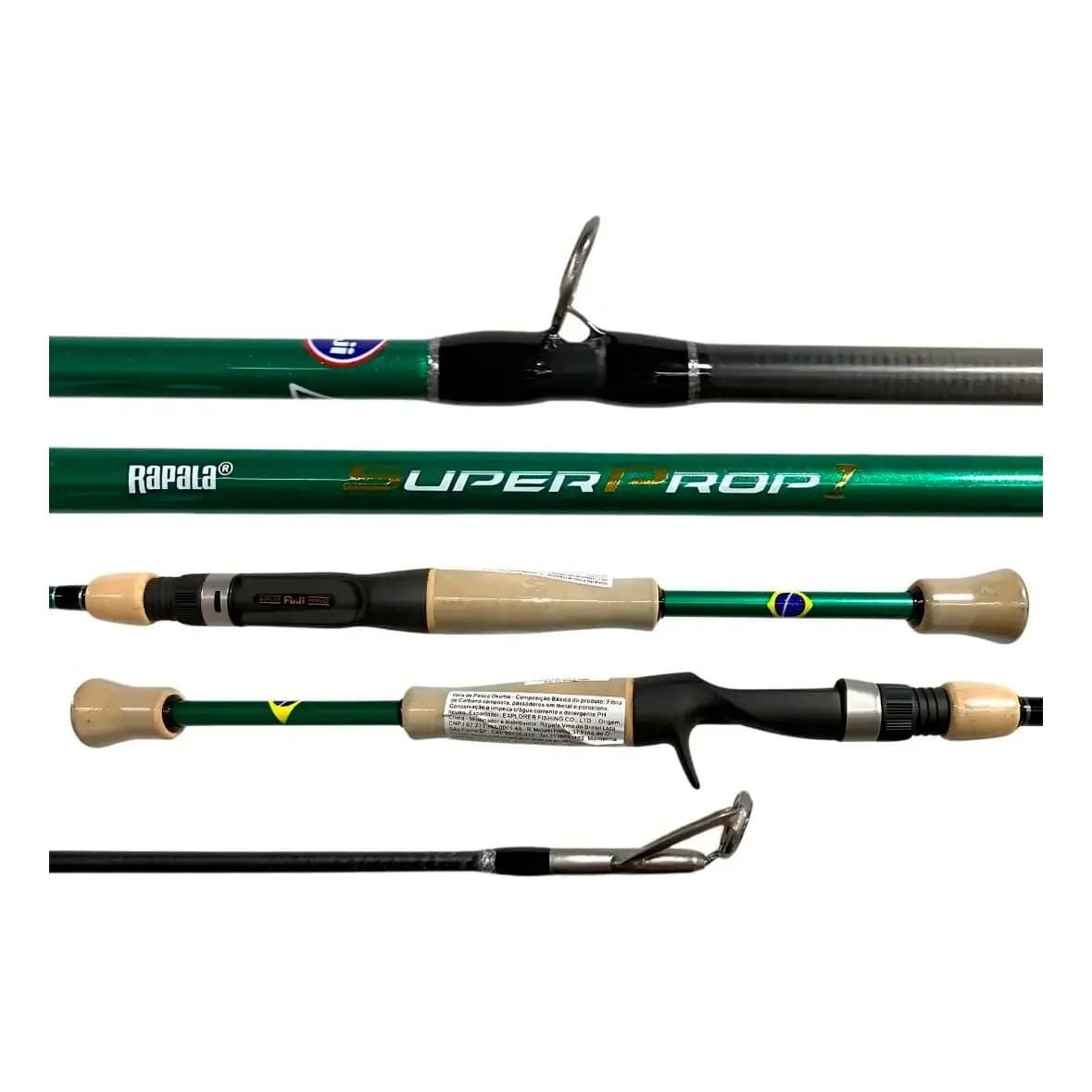 Vara Rapala Super Prop Fibra de Carbono 1,73m Carretilha 20-40lbs