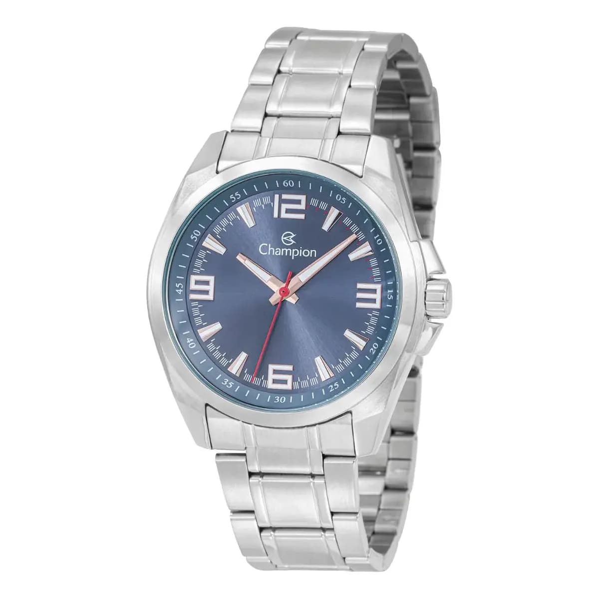 Relógio Masculino Champion Analógico de Aço Inox Prateado à Prova D'Água