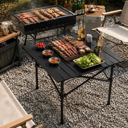 Mesa Dobrável Camping Aço Carbono 50kg Com Bolsa