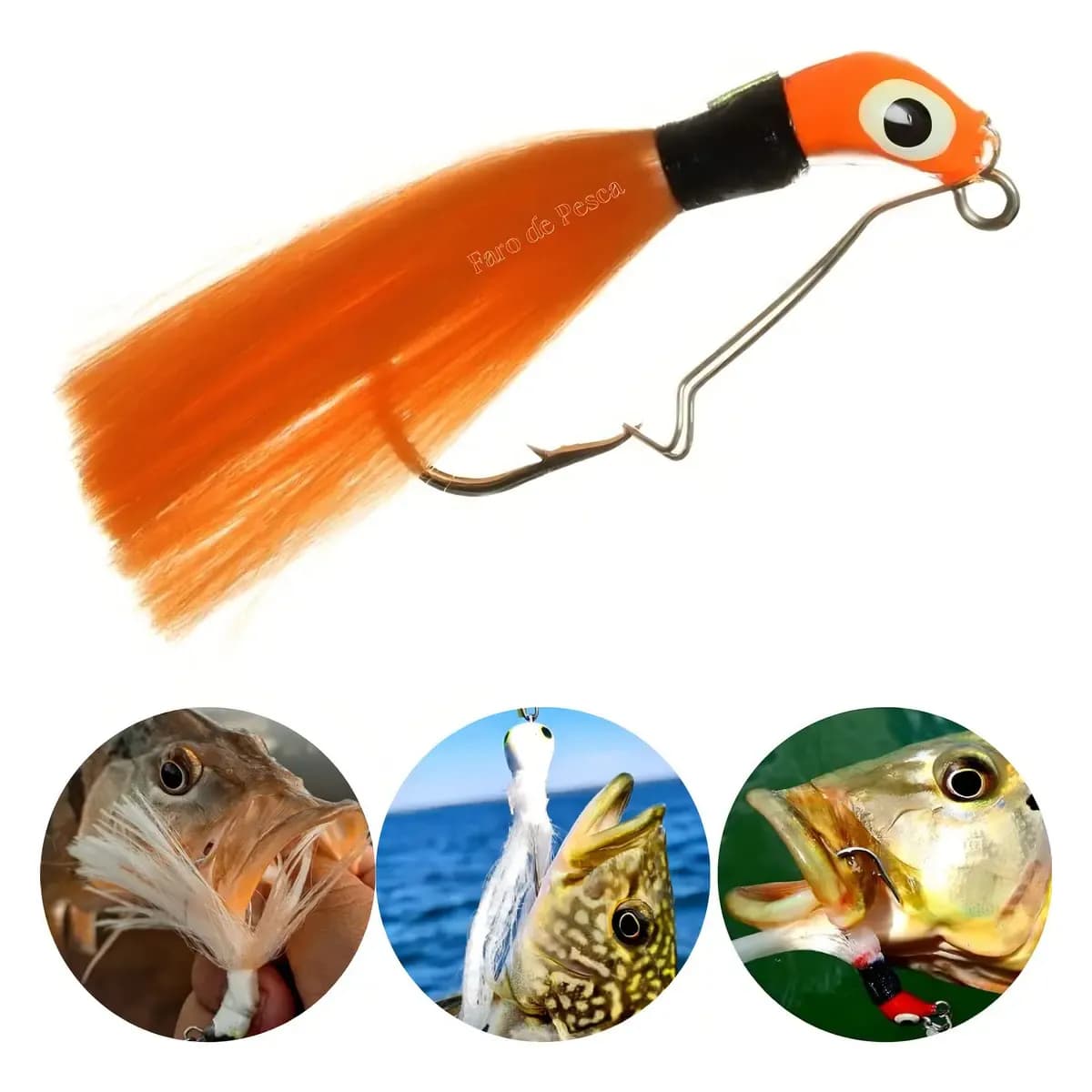 Isca Artificial Jig Lori Antienrosco Rabudo - Tamanho M 12g Cor Laranja