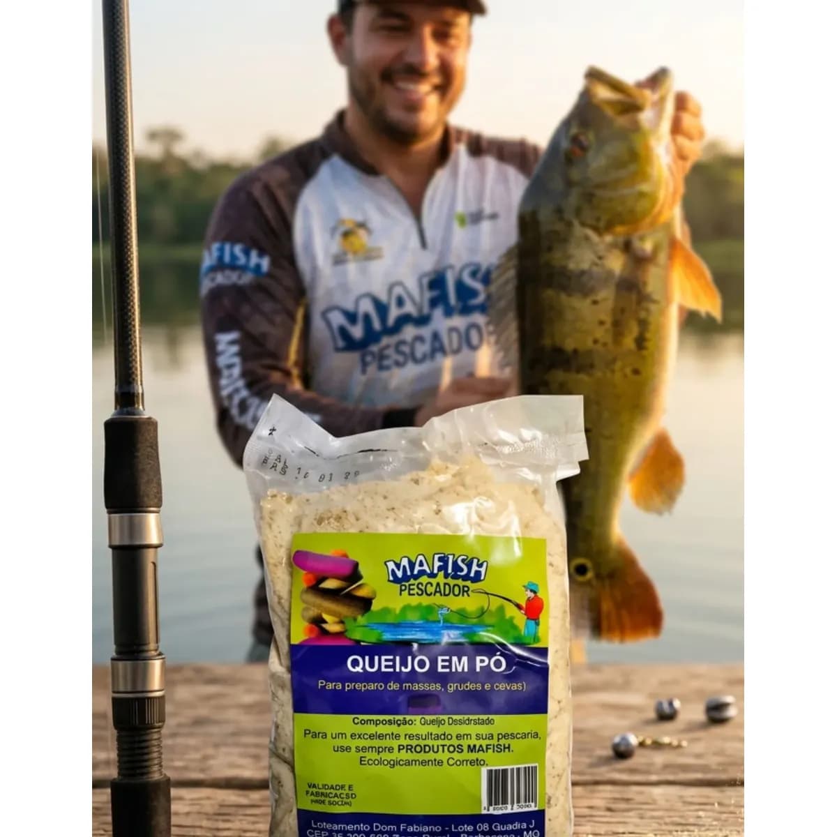 Pó Queijo Isca Pesca Mafish 500g Massa Água Doce