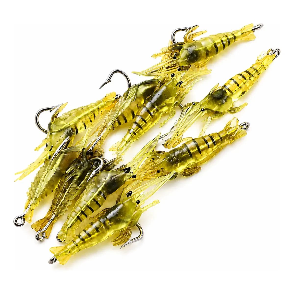 Kit 20 Isca Camarão Artificial Aromatizado Soft Anzol Pesca