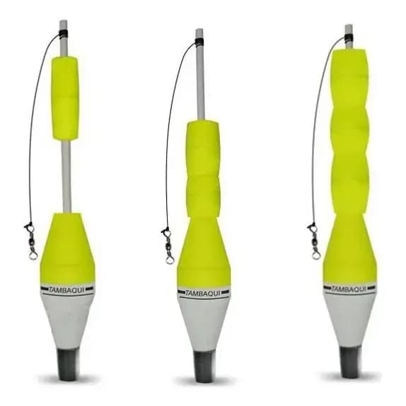 Kit 3 Boias Torpedo JR Pesca Tambaqui Amarelo 23cm Pesca