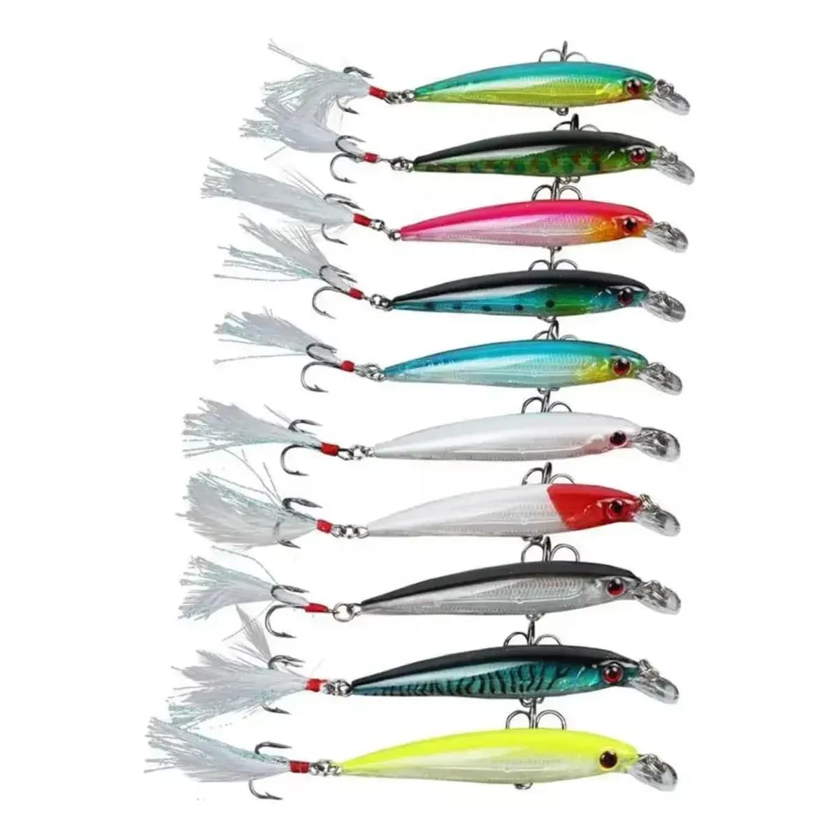 Kit Com 10 Isca Artificial P/ Pesca Robalo Tucunaré Dourado Cor Modelo 2