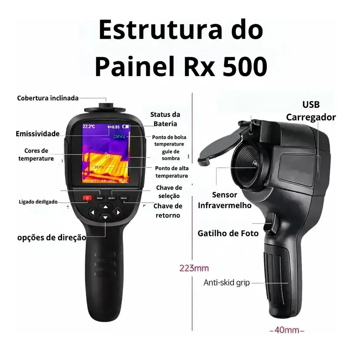Câmera Térmica Profissional Infravermelho Abfrx500 +software