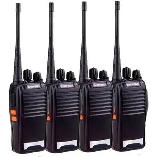 Kit Com 4 Radios Baofeng 777s Bandas de freqüência 433 Cor Preto