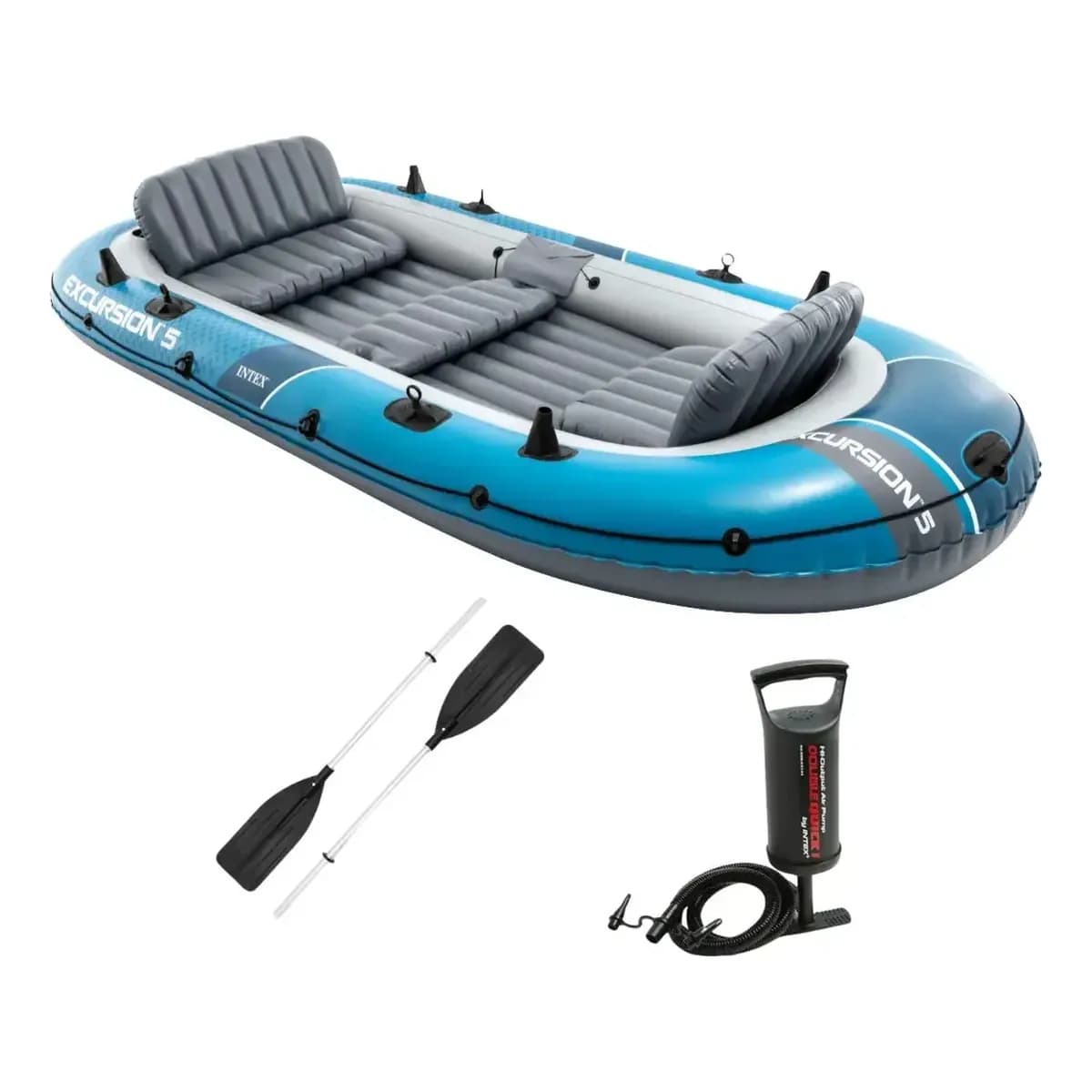 Bote Inflável Intex Excursion 5 Com  Suporte De Motor Remos