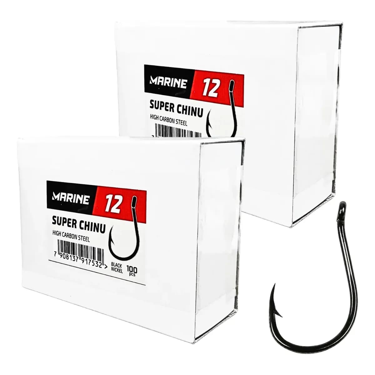 Kit Anzol Super Chinu N°12 200un Aço Carbono Reforçado Pesca
