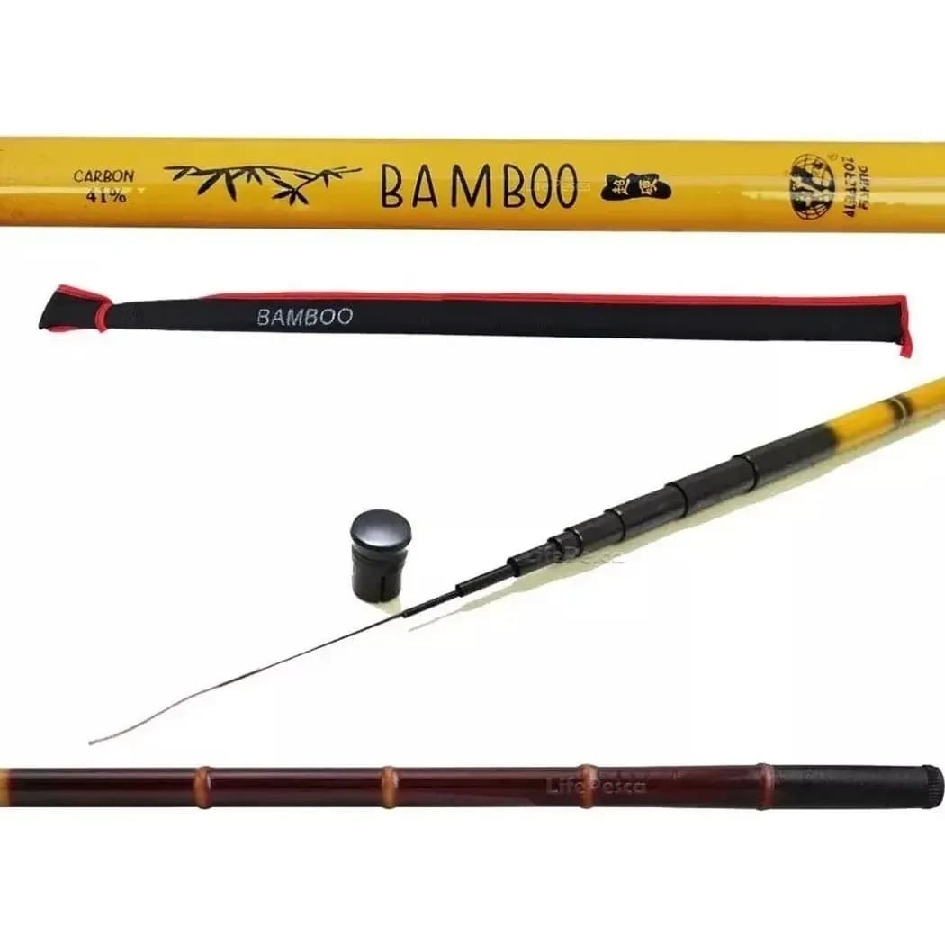 Vara De Pesca Telescópica Bamboo Carbono 4,5 Metros Albatroz