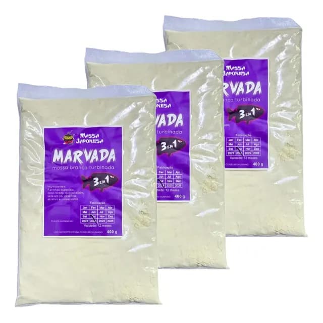 Kit 3 Massa Marvada Branca 400g - Massa Japonesa