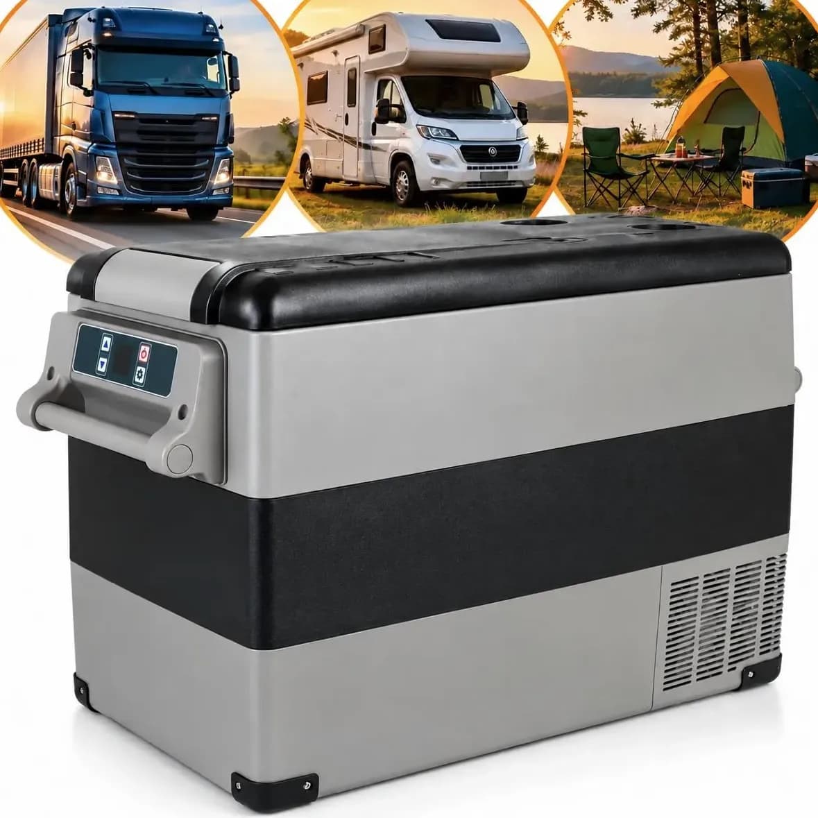 Geladeira Portátil 55l 12v/24v 110v/220v Ônibus Caminhão Van