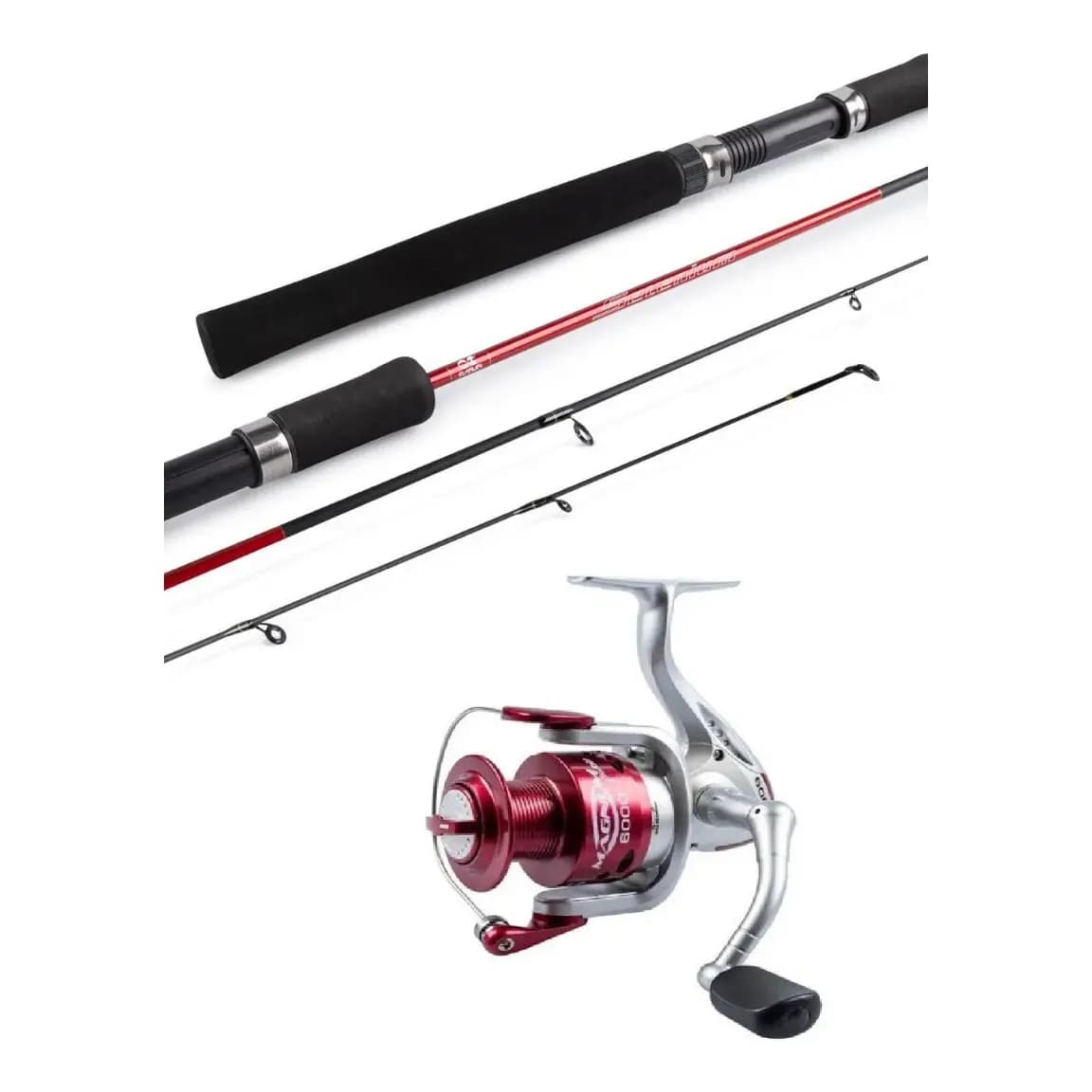 Kit Pesca Pesqueiro Tamba Molinete 6000 + Vara 1,80m 60lbs
