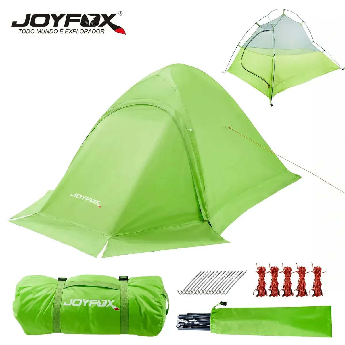 Barraca Joyfox Para 2 Pessoa 215130110cm Impermeável 3000mm Portátil Verde