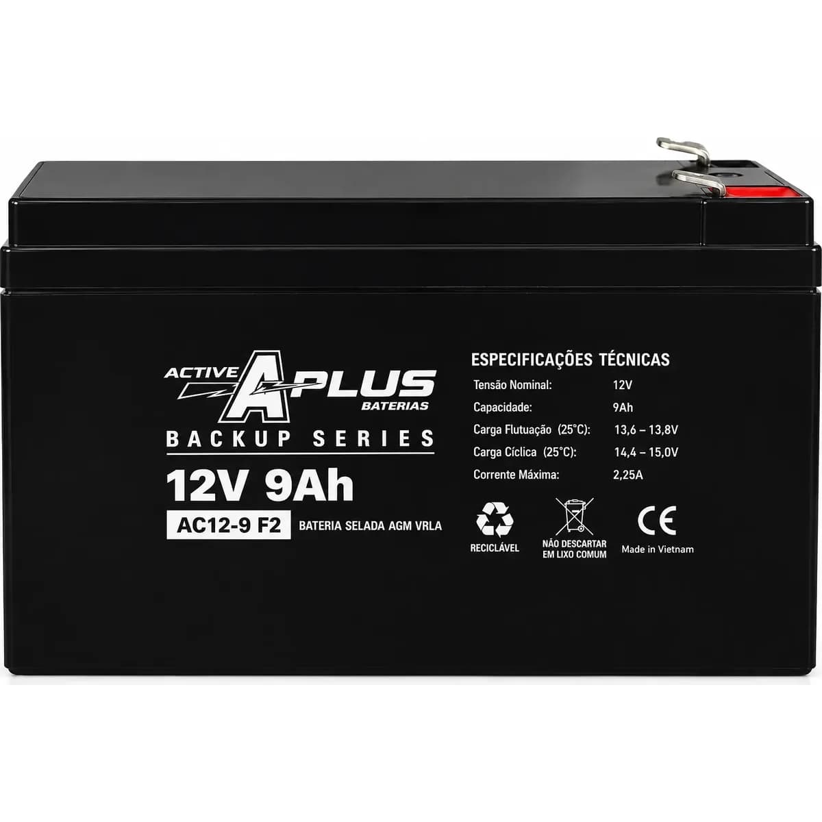 Bateria Nobreak 12v 9ah F2 Estacionária Ups Alarme Vrla