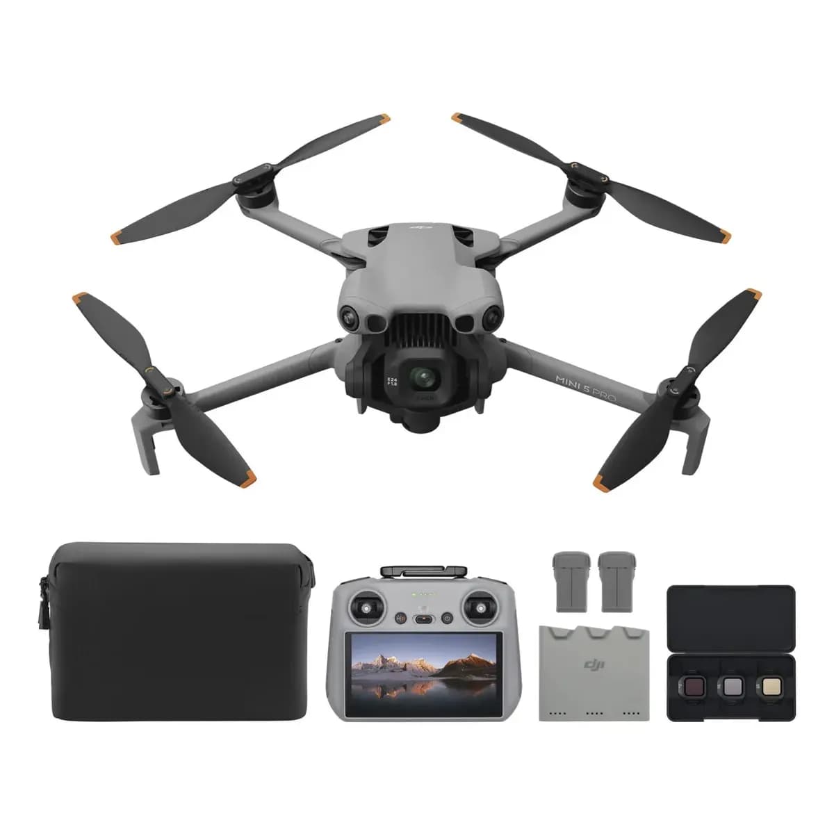 publi | Drone DJI Mini 5 Pro Fly More Combo Plus com Controle DJI RC 2 (Tela), Câmera 4K 50MP com HDR e Sensor CMOS 1 pol, Detecção de Obstáculos, ActiveTrack 360°, Bateria de Longa Duração, Ant - DJI068