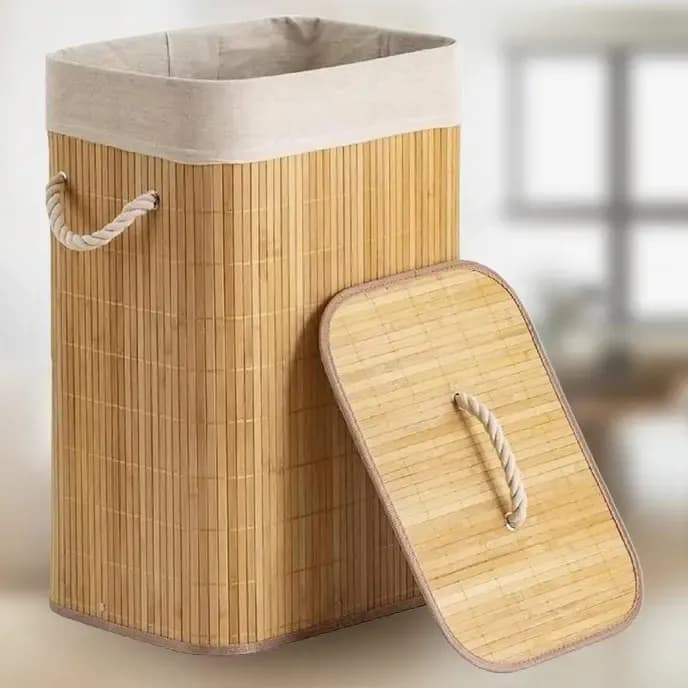 Cesto De Roupas De Bambu 70L Yikasa