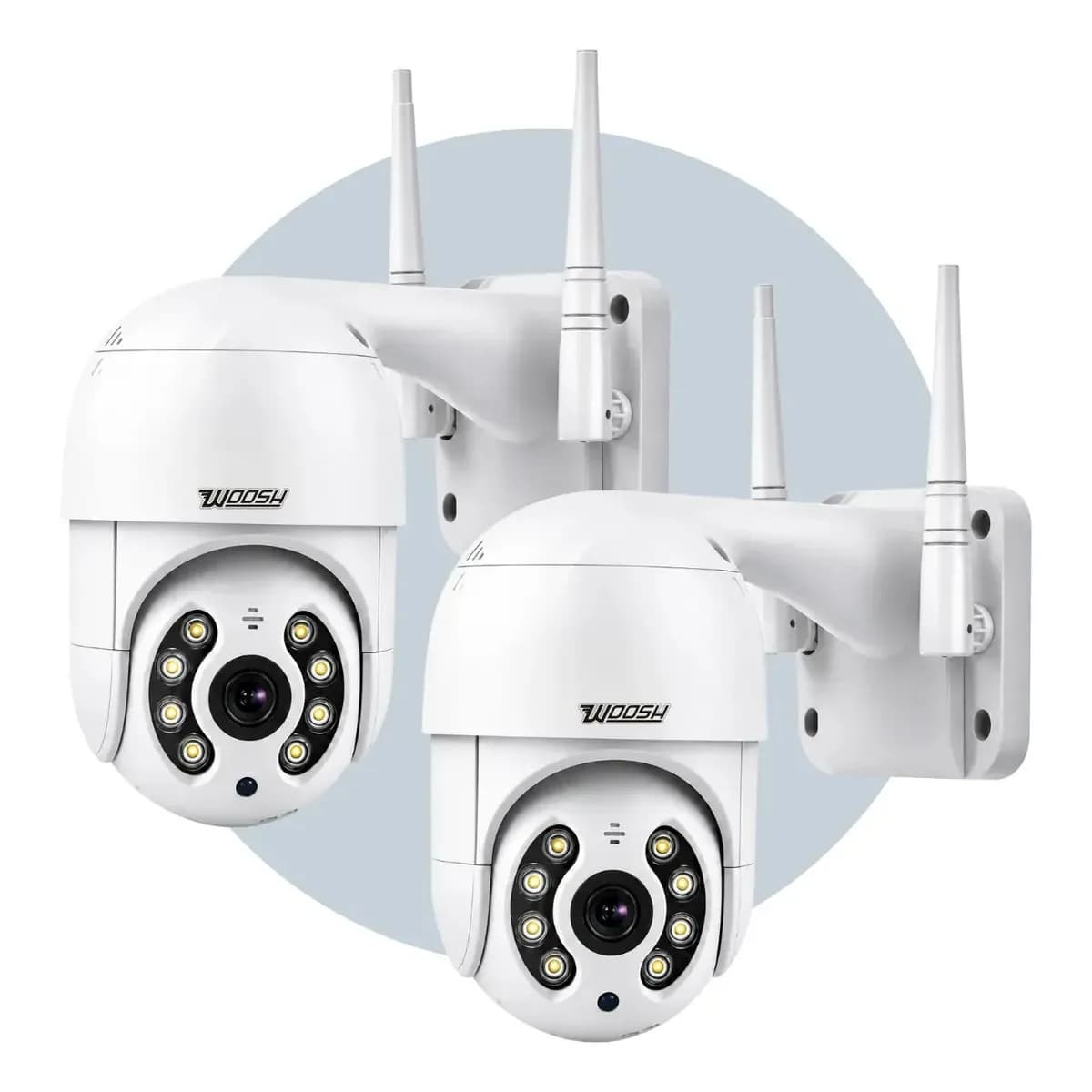 Kit 2 Câmeras Segurança Ip Interna Externa Wifi iCSee Infravermelho Prova D’Água Woosh