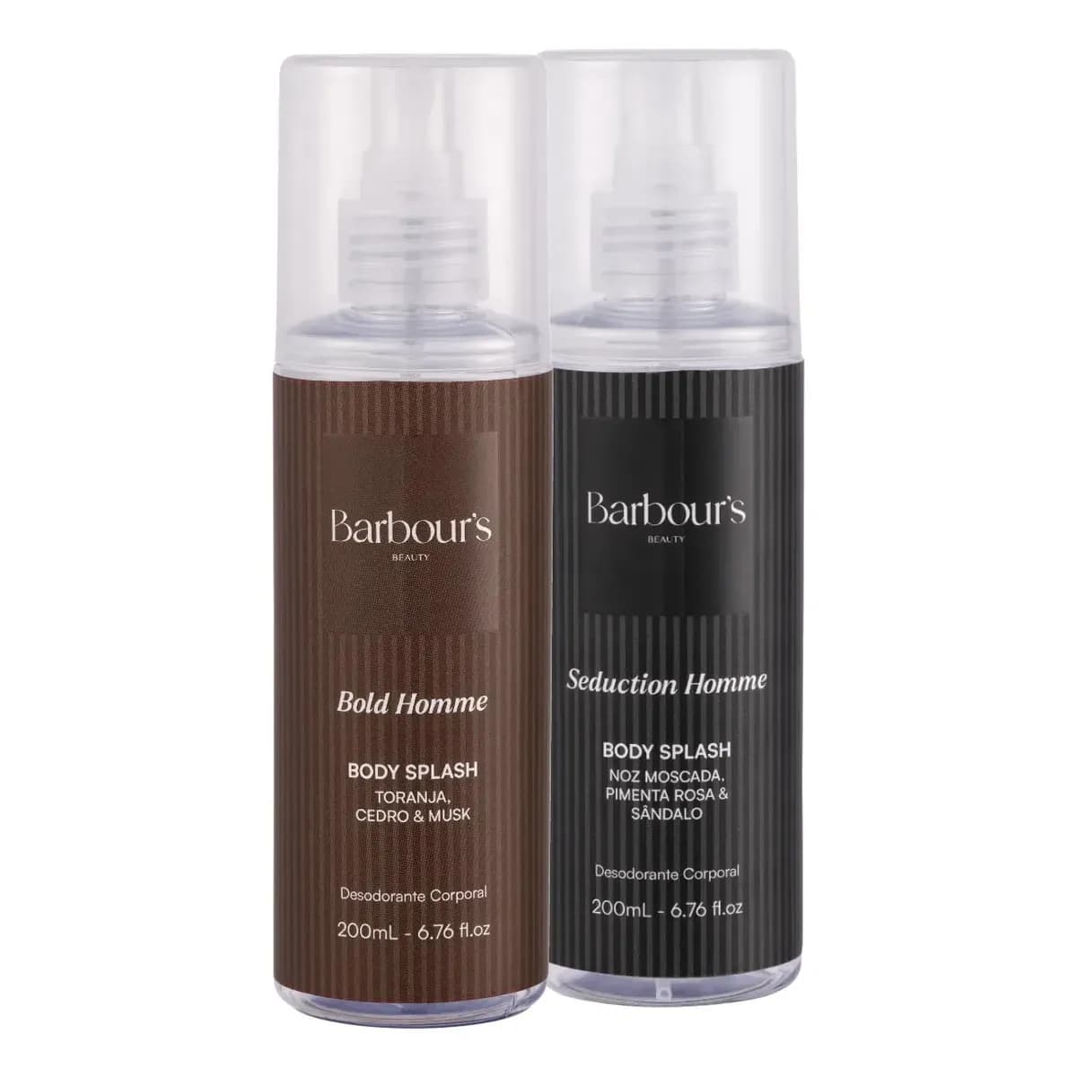 Kit Body Splash Bold e Seduction Homme Barbour's Beauty 200ml