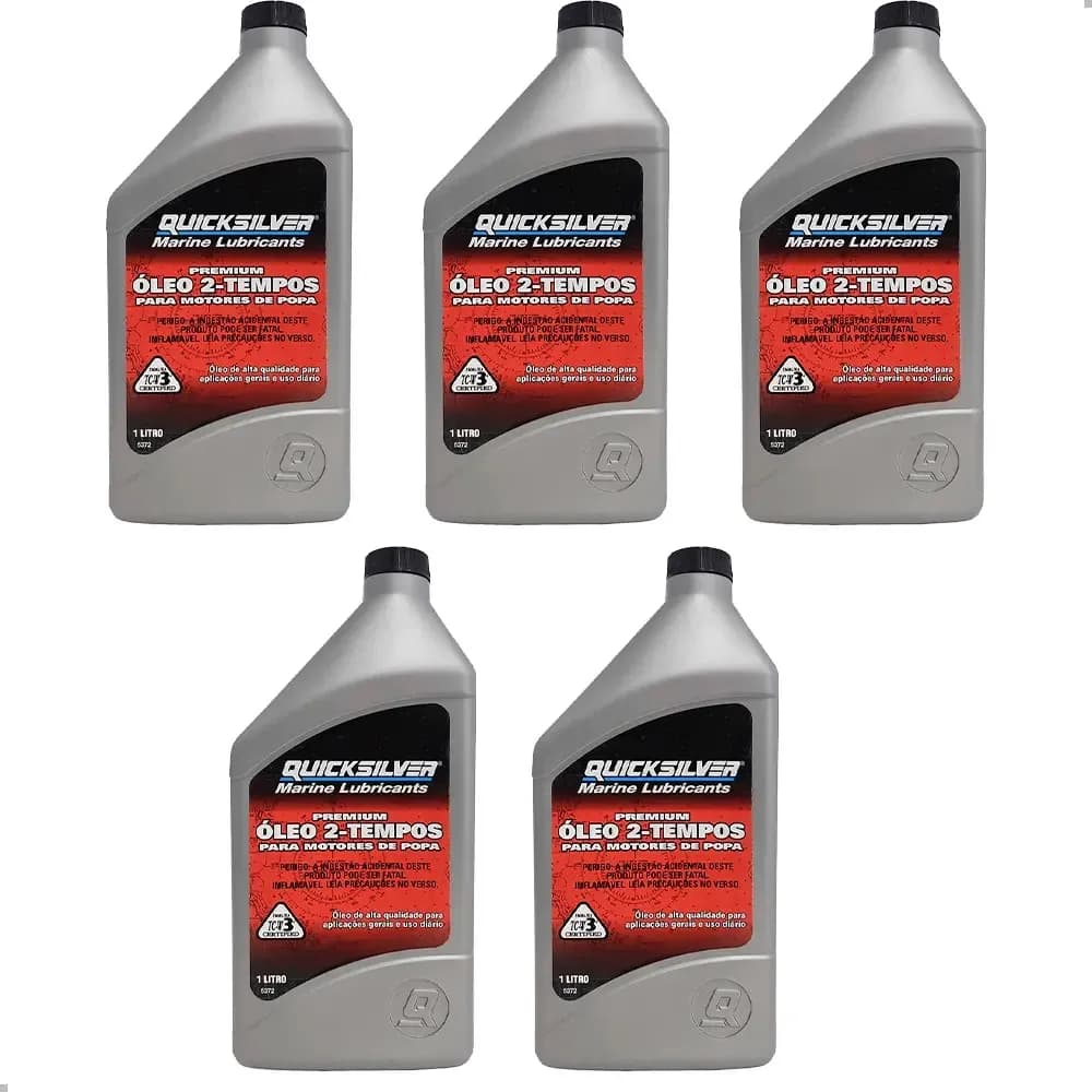 Óleo de motor Quiksilver 2 tempos TC-W3 2 Tempos para náutico 1 kit de 5 unidades x 1L / 5L