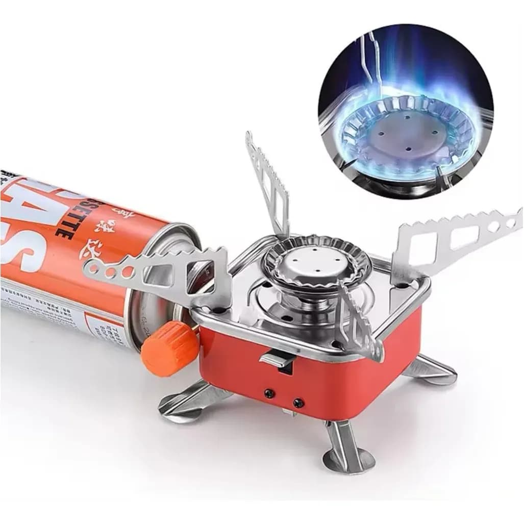 Mini Fogareiro Á Gás Portátil Camping E Viagem 1 Boca Inox A