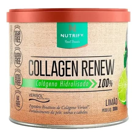 Colágeno Hidrolisado Nutrify Collagen Renew Sabor Limão de 300g