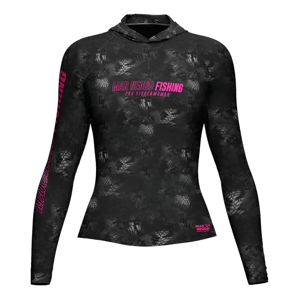 Camisa De Pesca Feminina Mar Negro Black Com Capuz Uv
