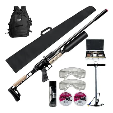 Kit Carabina De Pressão Pcp Artemis Ap1000b 6.35 Bomba 4 Est Preto 6.35 Mm