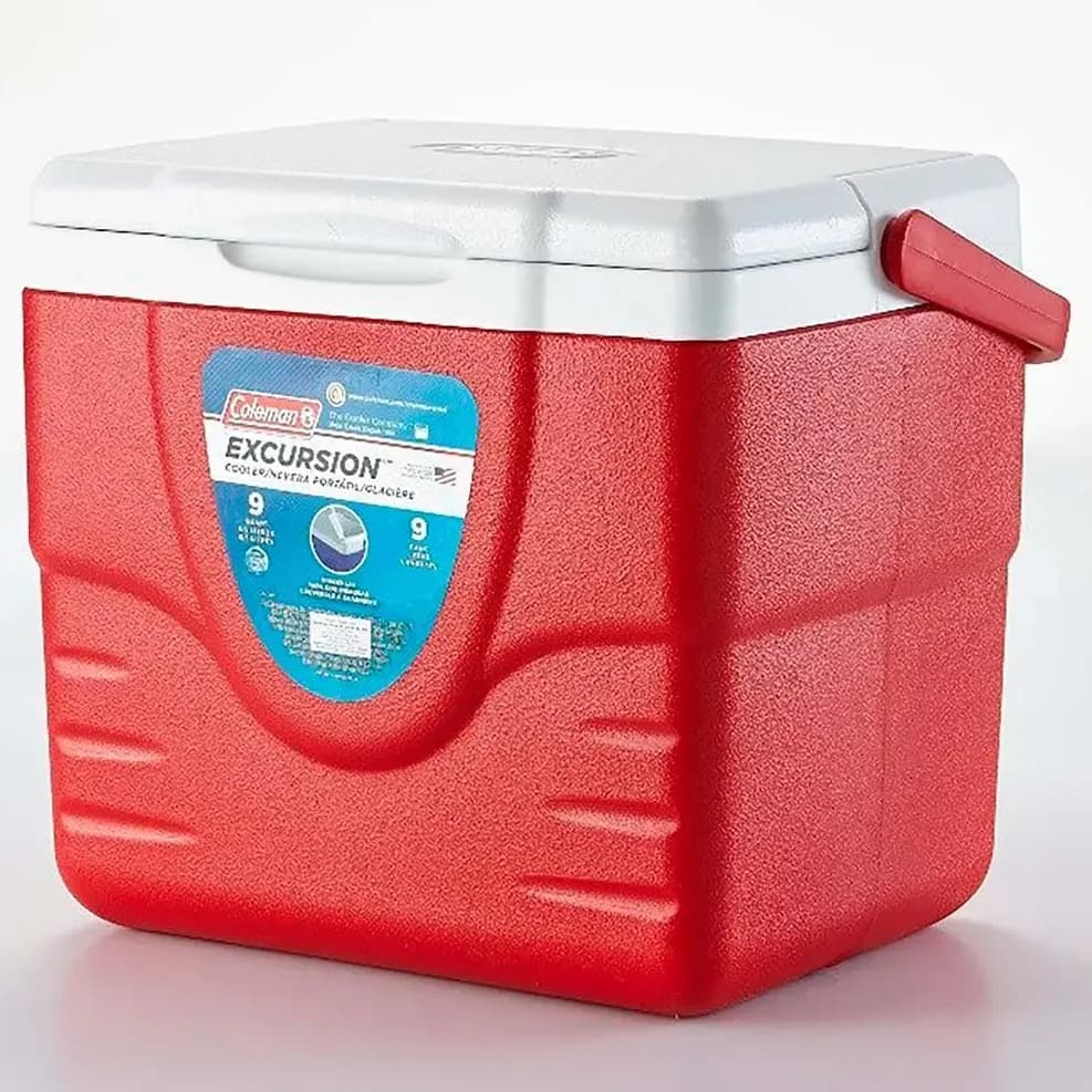 Caixa Térmica Coleman 9qt Com Alça 8,5 Litros Vermelho