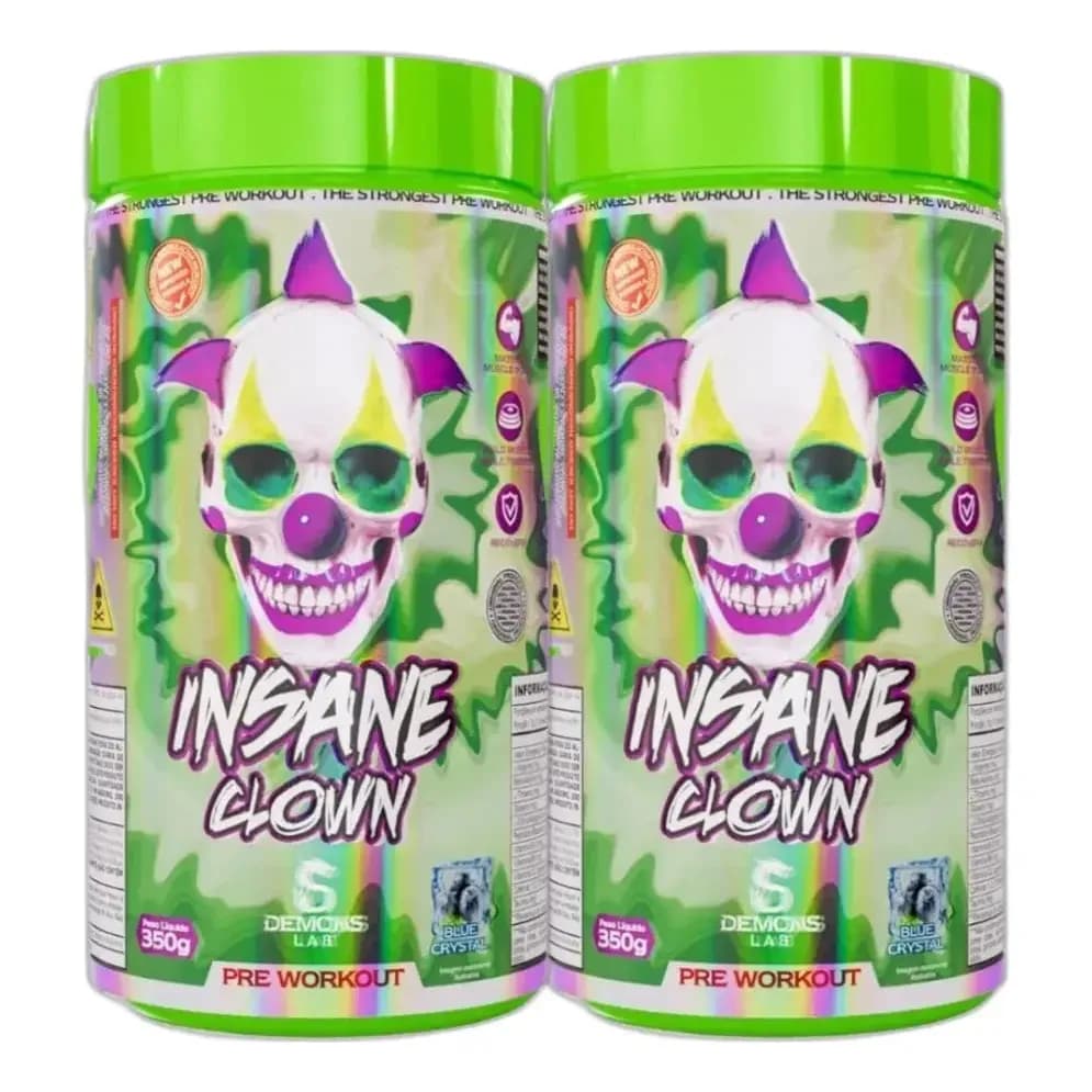 Kit 2x Pre Treino Insane Clown Blue Cristal 350g Demons Lab