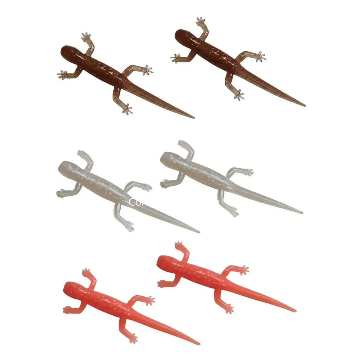 Kit 6 Iscas Lagartixa Soft Bait 6cm Salamandra Lizard Grub