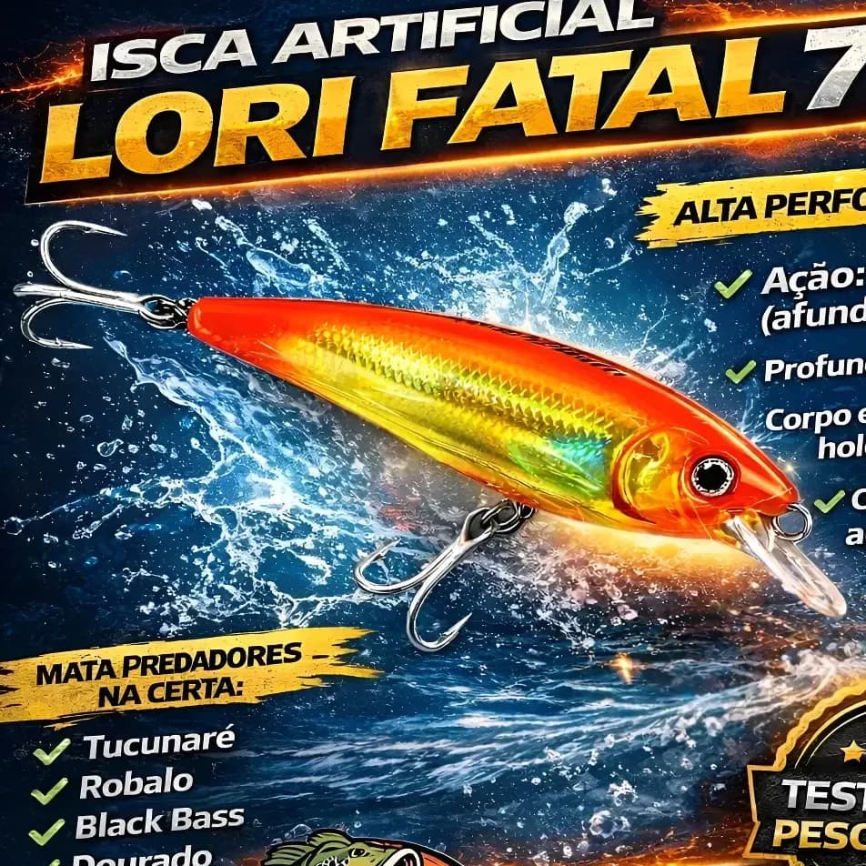 Isca Artificial Lori Fatal 75 Peso 8g 75mm Sinking Cor 53