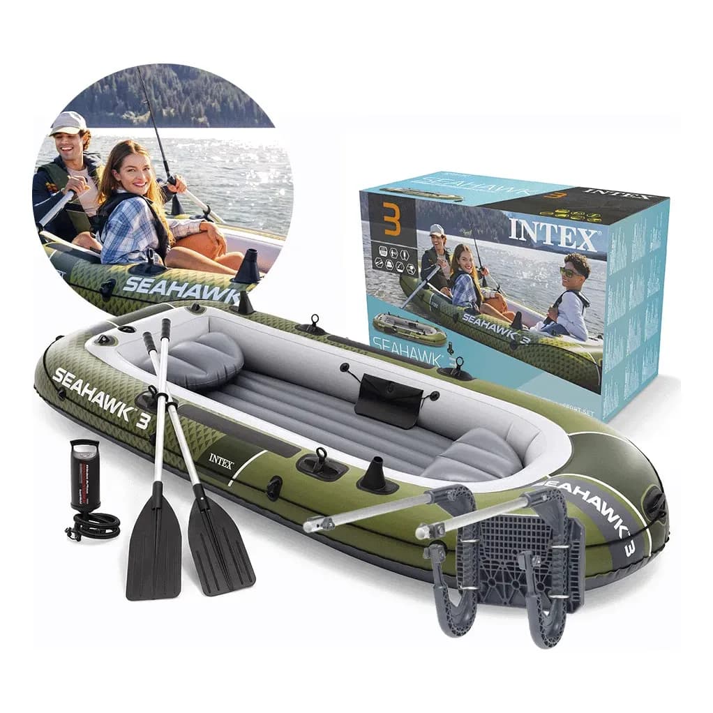 Bote Inflável Seahawk 3 Até 360kg 295cm Suporte Motor Intex