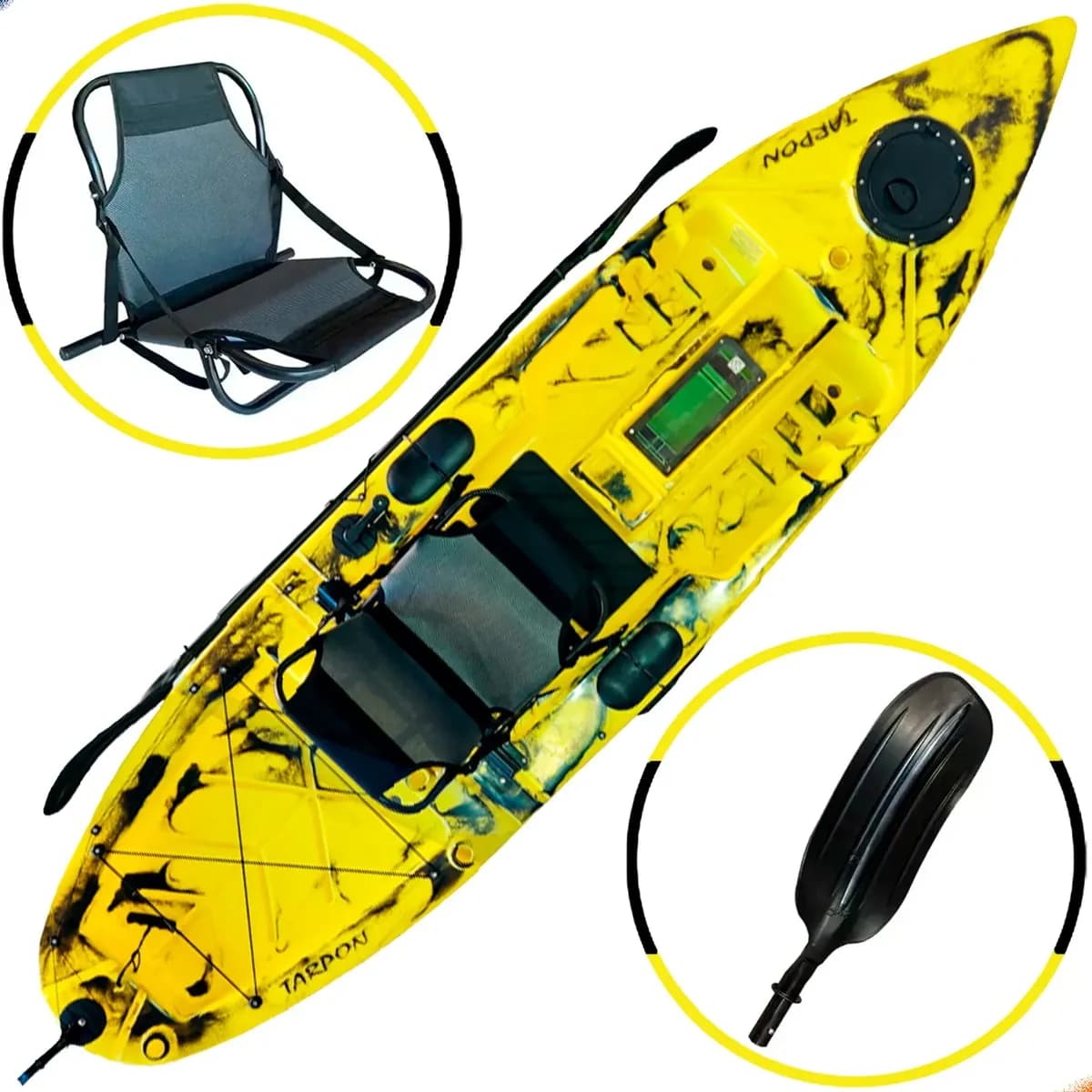 Caiaque Pesca Tarpon Sem Pedal Com Cadeira E  Remo Caiaker