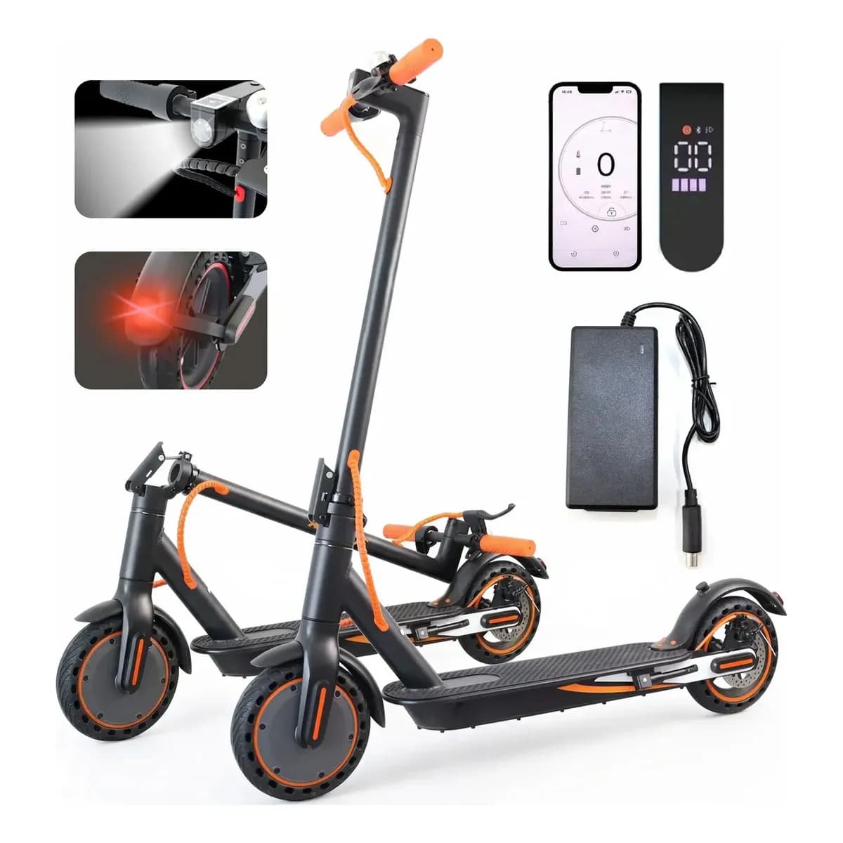 JAGUARIDE Patinete Eletrico Scooter Adulto Xm01 500w Velocidade Máxima De 32 Km/h 25 Km De Autonomia Corpo Em Liga De Alumínio Com App Bluetooth Preto