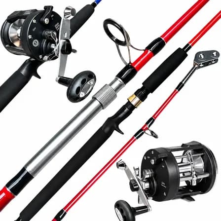 Kit Pesca Pesada Carretilha C/vara 1.80m 80lb Maciça Roldana
