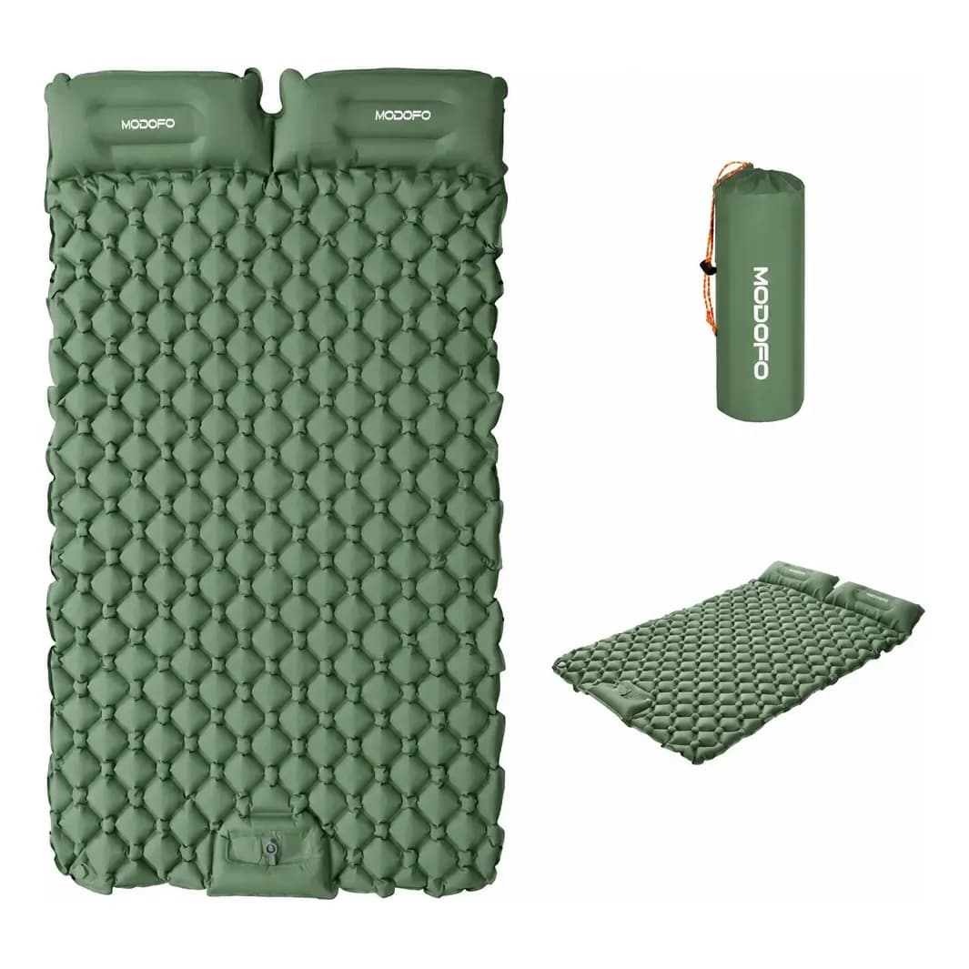 Colchoneta Inflable Matrimonial Camping Mat Inflable Acampar Verde