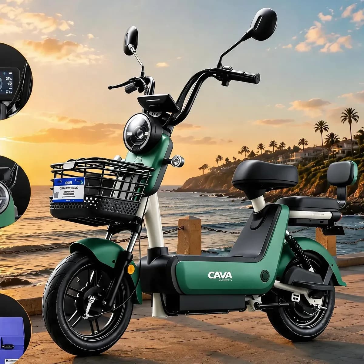 Bicicleta Elétrica Cavalletta C2 Removível 20ah 65km 750w Verde-escuro 14